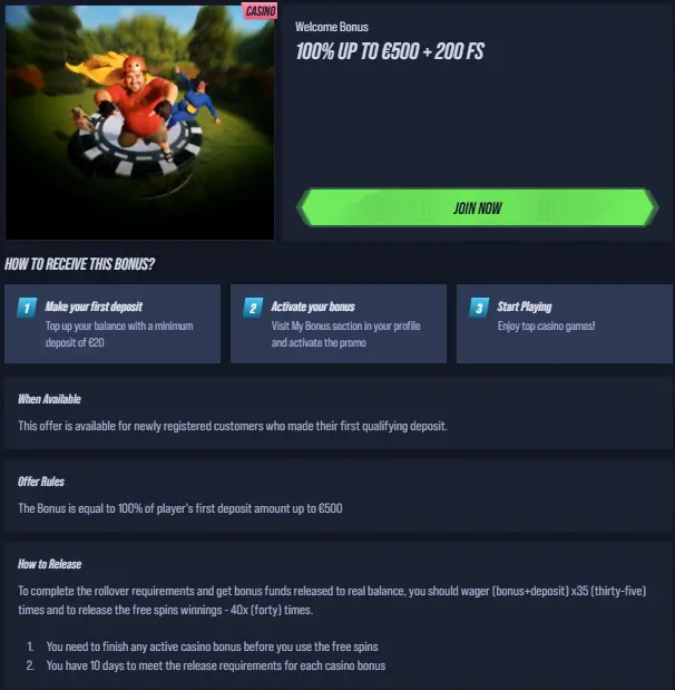 vegashero welcome bonus